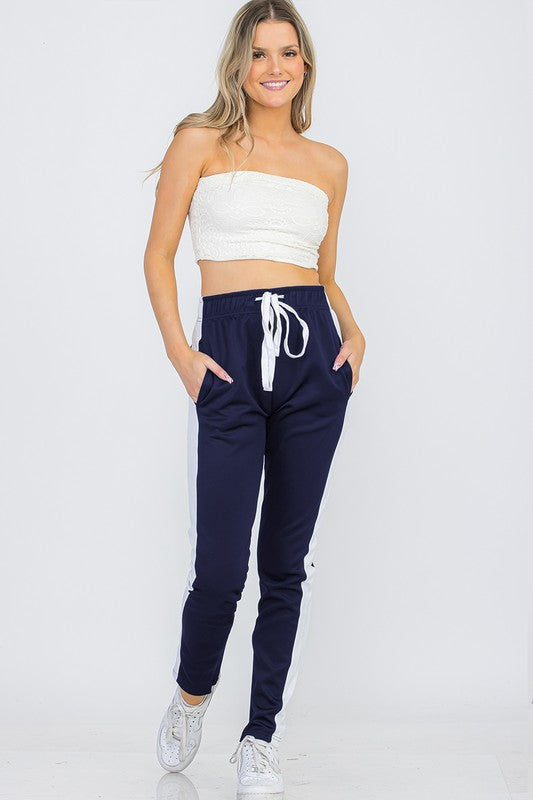 UNISEX WOMENS TRACK PANT SINGLE STRIPE