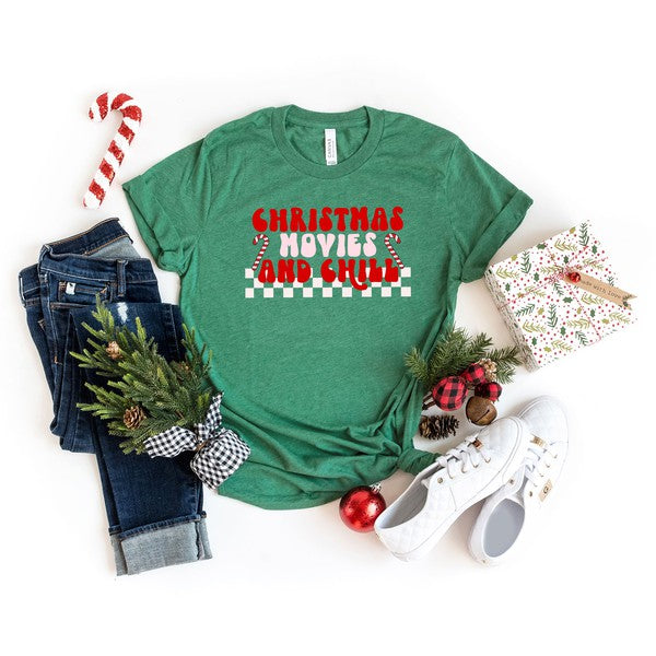 Christmas Movies And Chill Checkered Short Sleeve