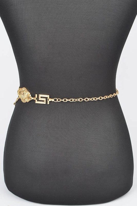 Medallion Iconic Layered Chain Belt