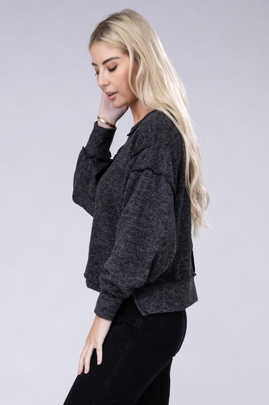 Brushed Melange Hacci Oversized Sweater