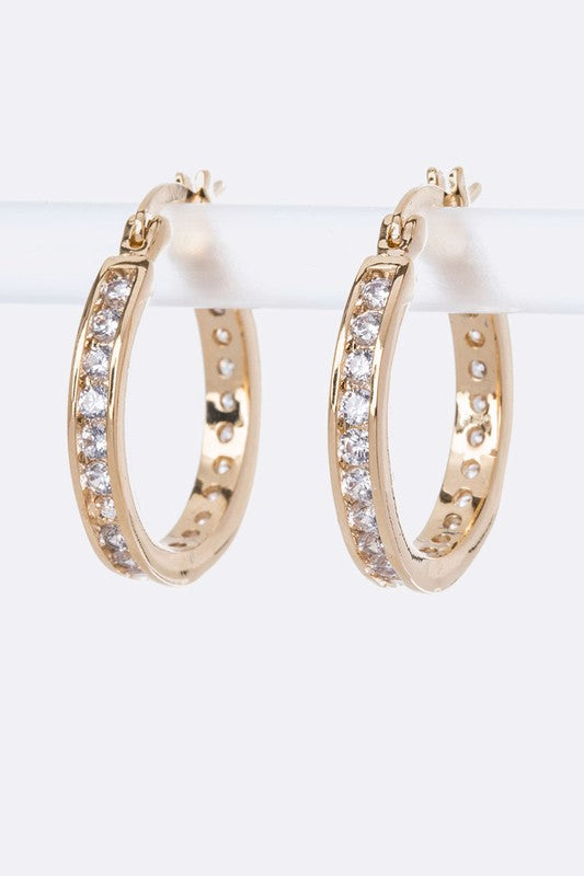 Small CZ Hoop Earrings