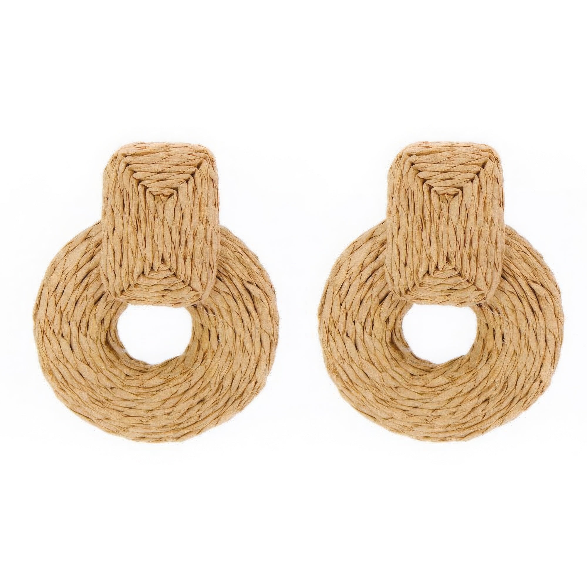 Rnd Col Raffia Wrap Earring