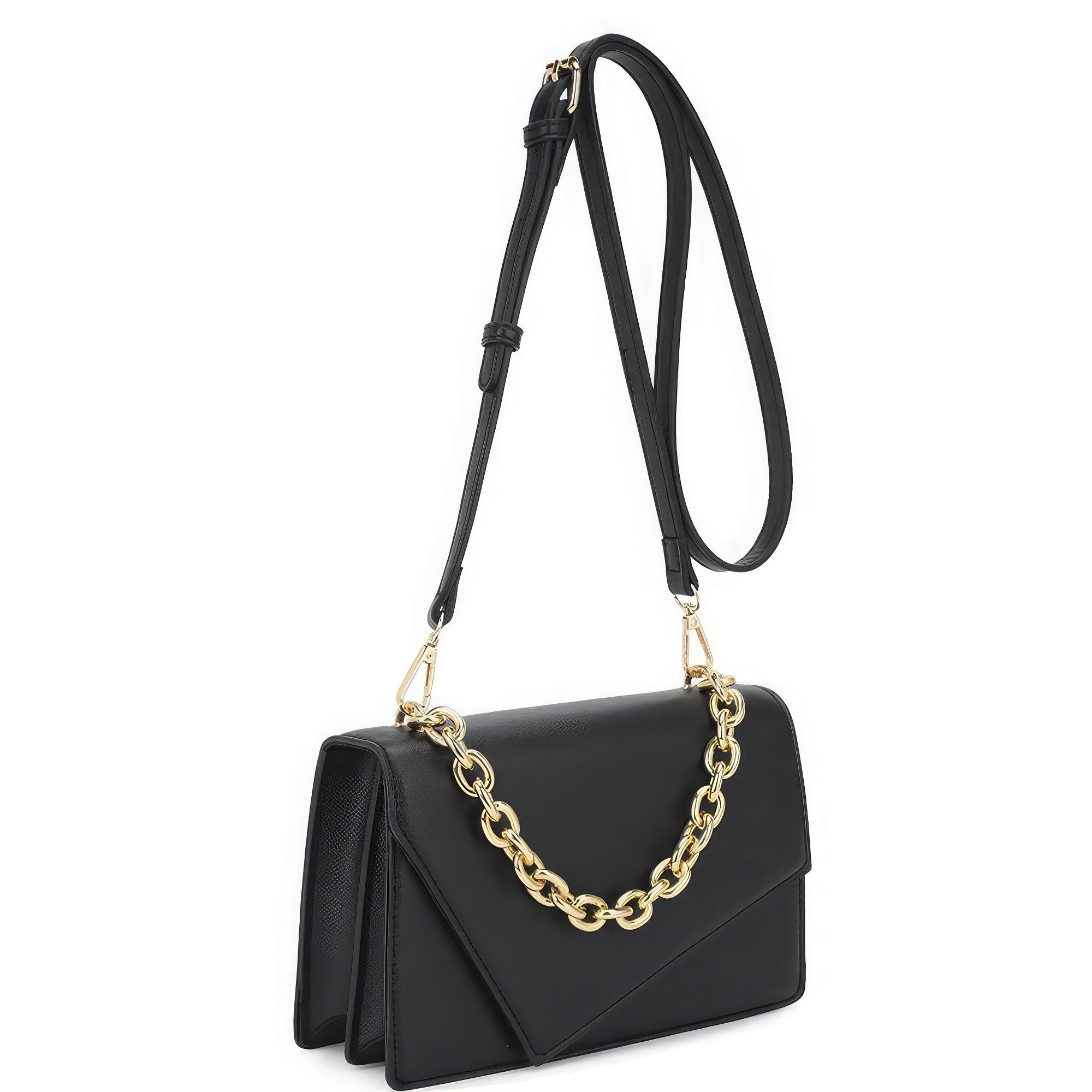 Smooth Plain Chain Link Crossbody Bag