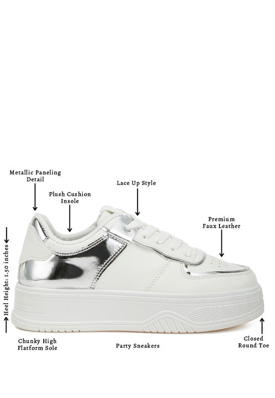 Scouts Metallic Paneling Platform Sneakers