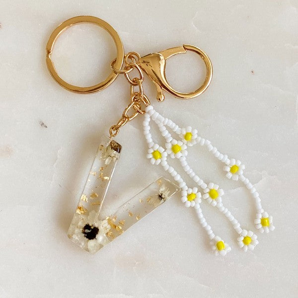 Baby Daisy Initial Key Chain