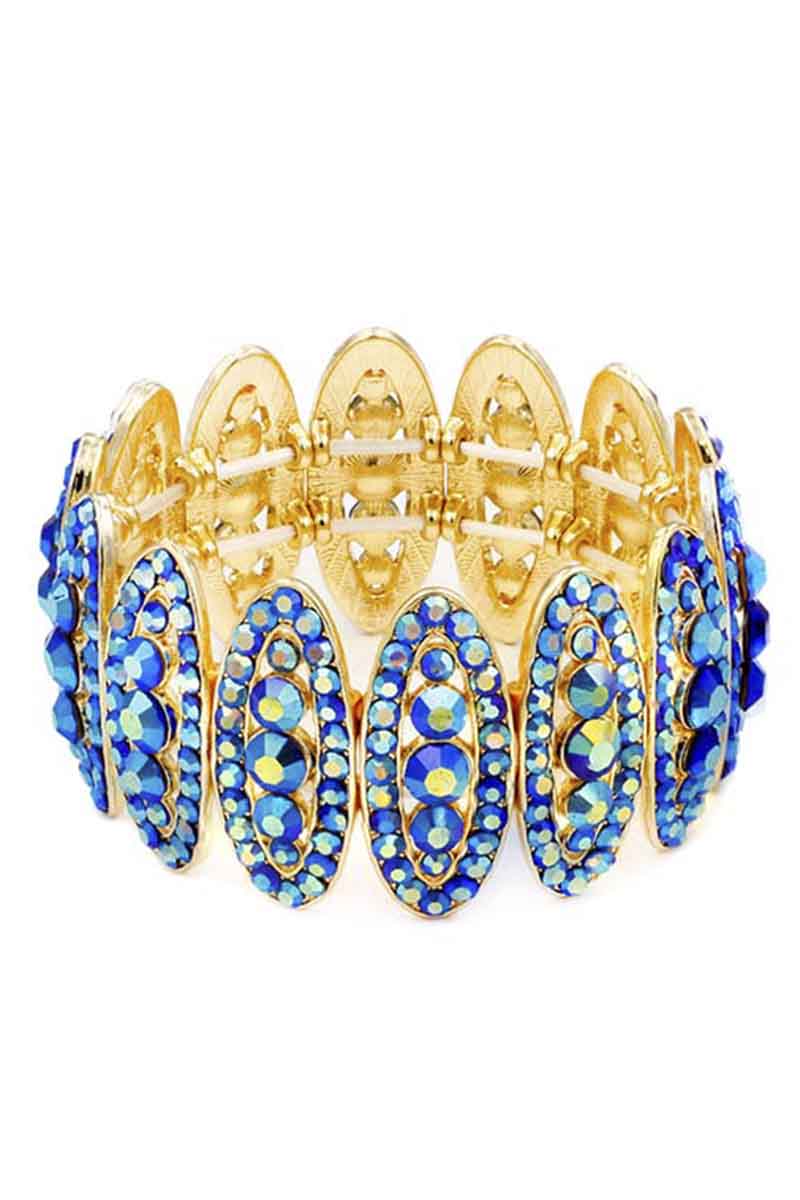 Rhinestone Oval Stretch Bracelet