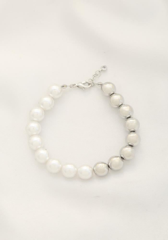 Pearl Metal Bead Bracelet